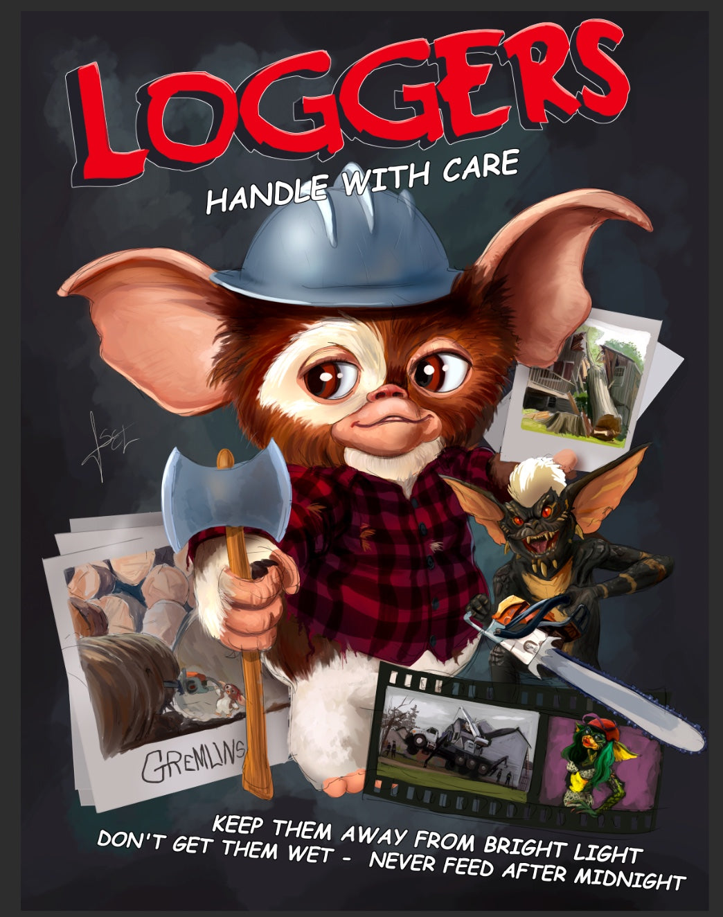 Arbfiction x gremlins heather grey